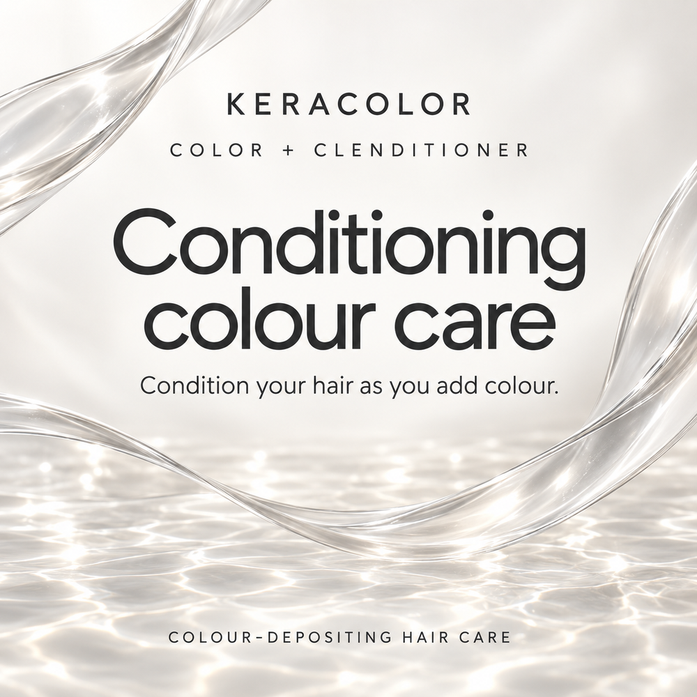 Keracolor Color + Clenditioner benefit graphic: condition your hair as you add colour