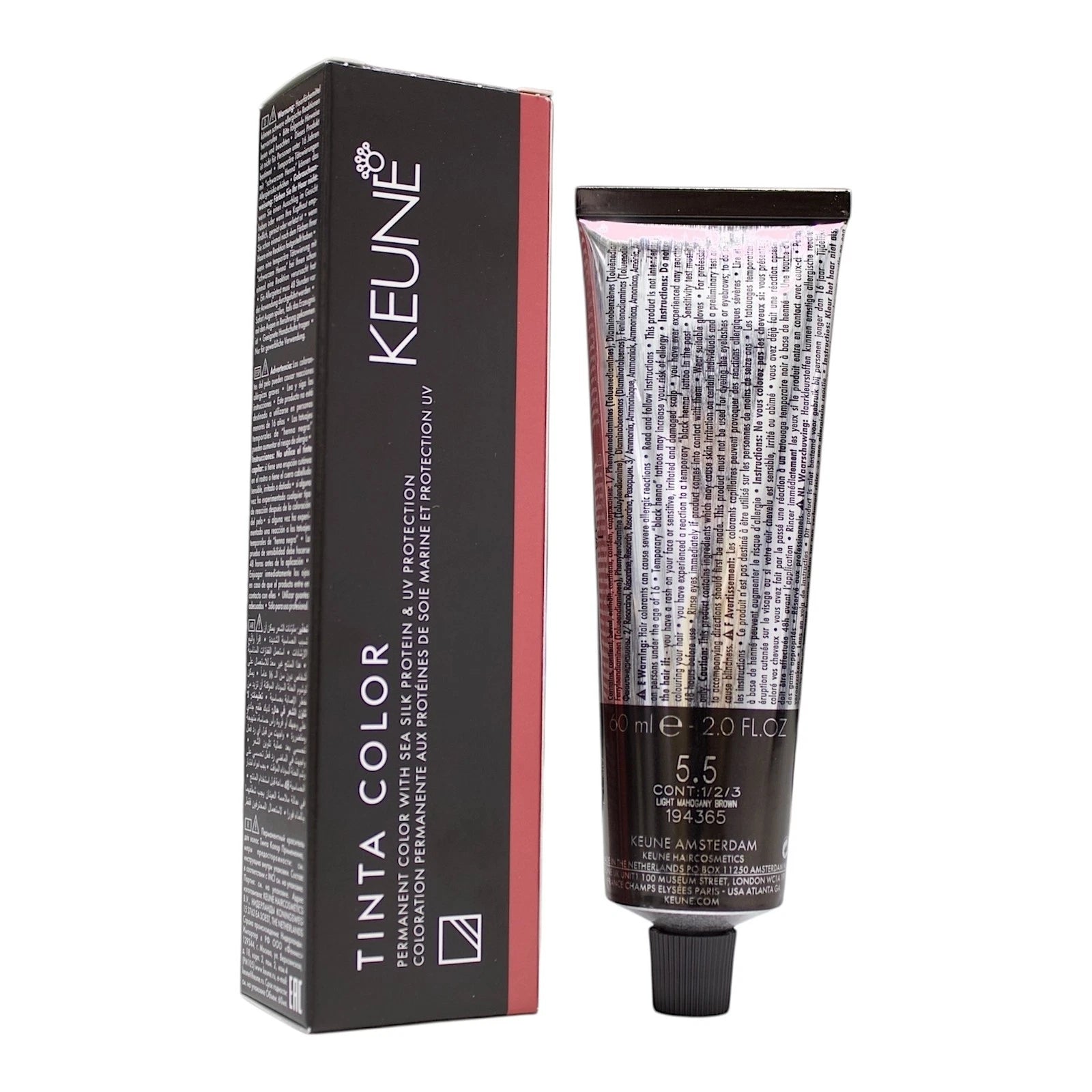 Keune Tinta Permanent Color Tinta 5.5 Light Mahogany Brown 2 oz - MV hair and beauty