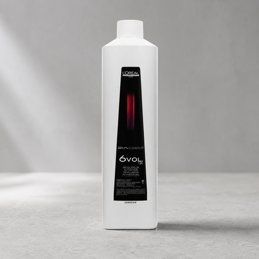L'Oréal Dia Activateur 6 Vol bottle on a neutral salon worktop
