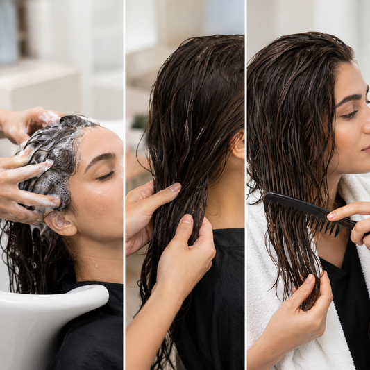 Three-step L'Oréal Absolut Repair Molecular routine: shampoo, rinse-off serum and leave-in mask