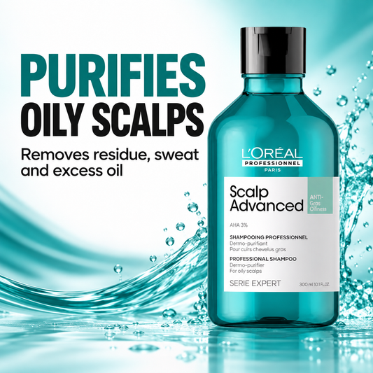 L'Oreal Serie Expert Scalp Advanced Anti-Oiliness Shampoo 300ml – Purifies Oily Scalps