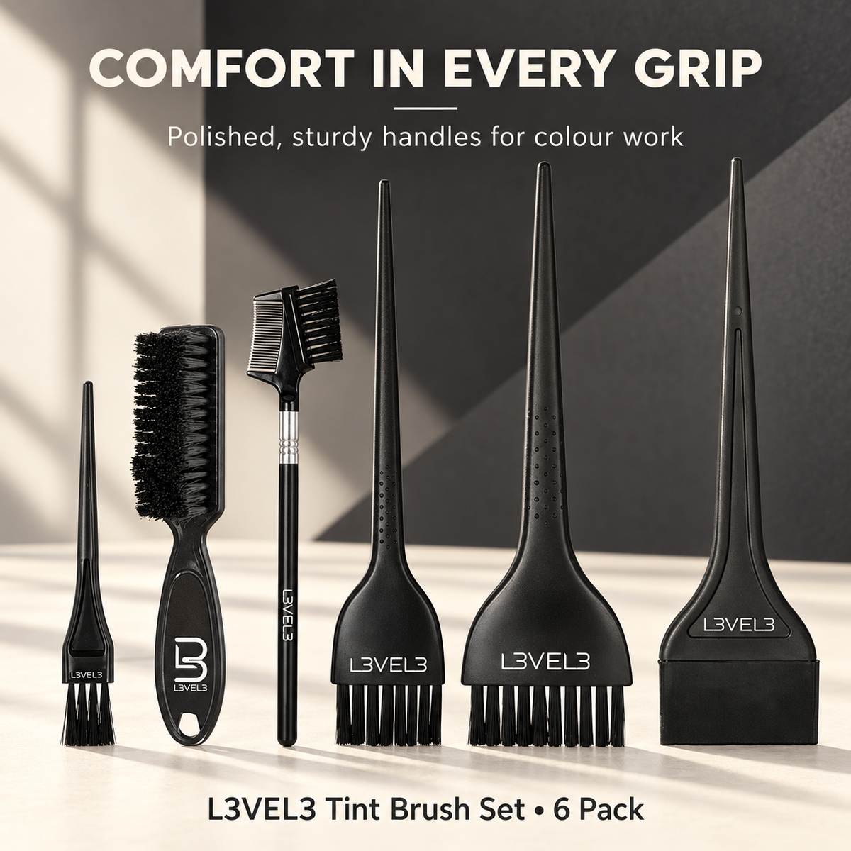 L3VEL3 Tint Brush Set6Pack — comfortable sturdy handles