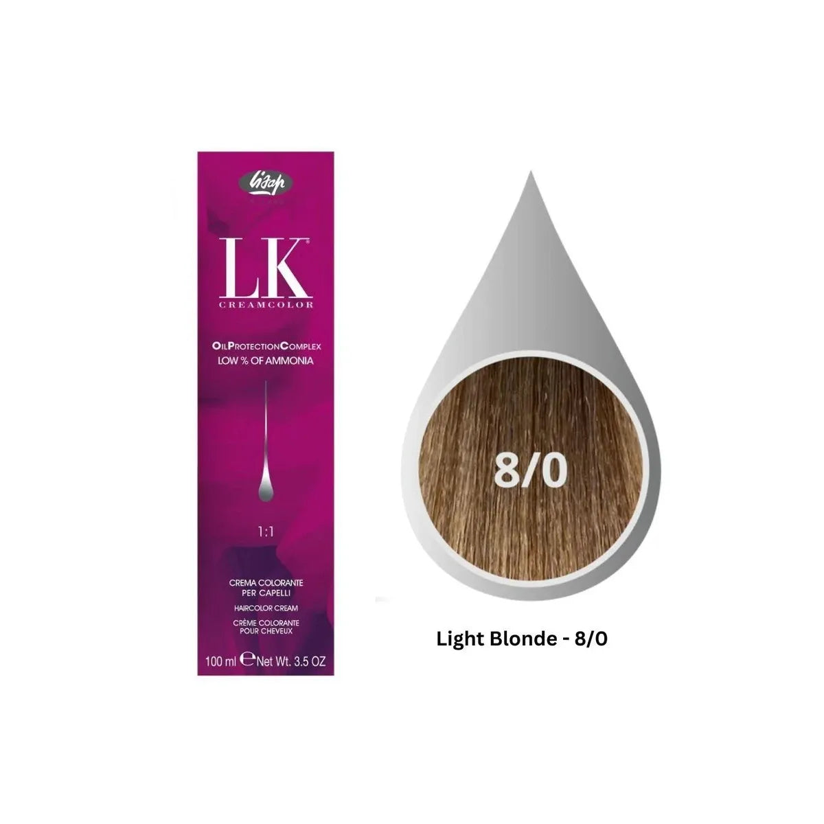 LK Cream Color 8/0 Light Blonde 100ml - MV hair and beauty
