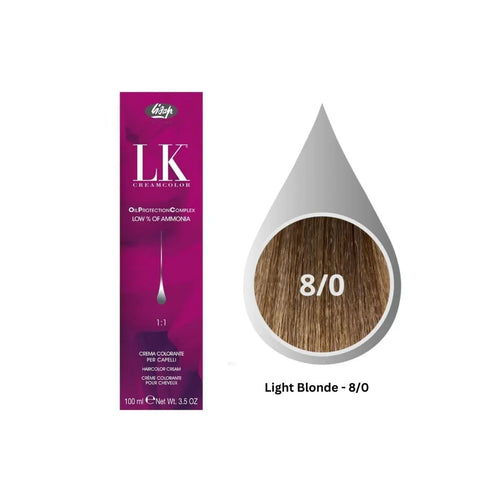 LK Cream Color 8/0 Light Blonde 100ml - MV hair and beauty