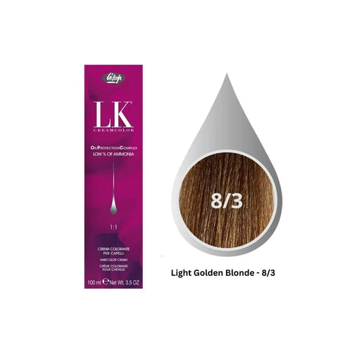 LK Cream Color 8/3 Light Golden Blonde 100ml - MV hair and beauty