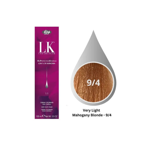LK Cream Color 9/4 Very Light Mahogany Blonde 100ml - MV hair and beauty