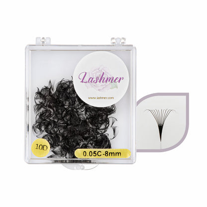 10D Loose Promade Fans | Lashmer | C, D Curl - 1000 Fans