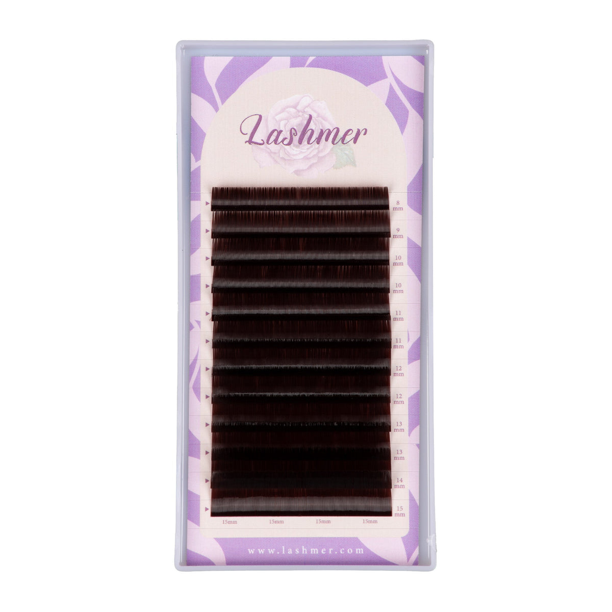 Lashmer Black-Brown Volume Lashes 0.05mm tray front
