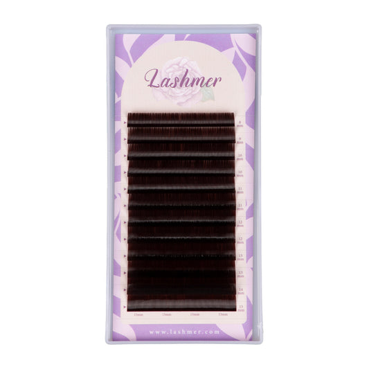 Lashmer Black-Brown Volume Lashes 0.05mm tray front