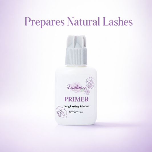 Lashmer primer benefit graphic: Prepares Natural Lashes