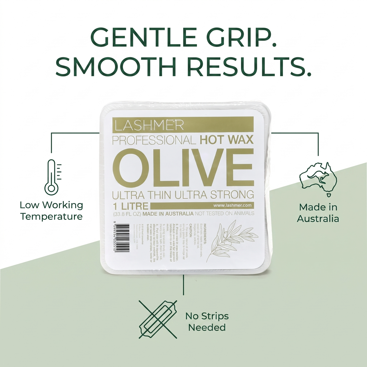Lashmer Natural Hot Wax Olive 1L benefits
