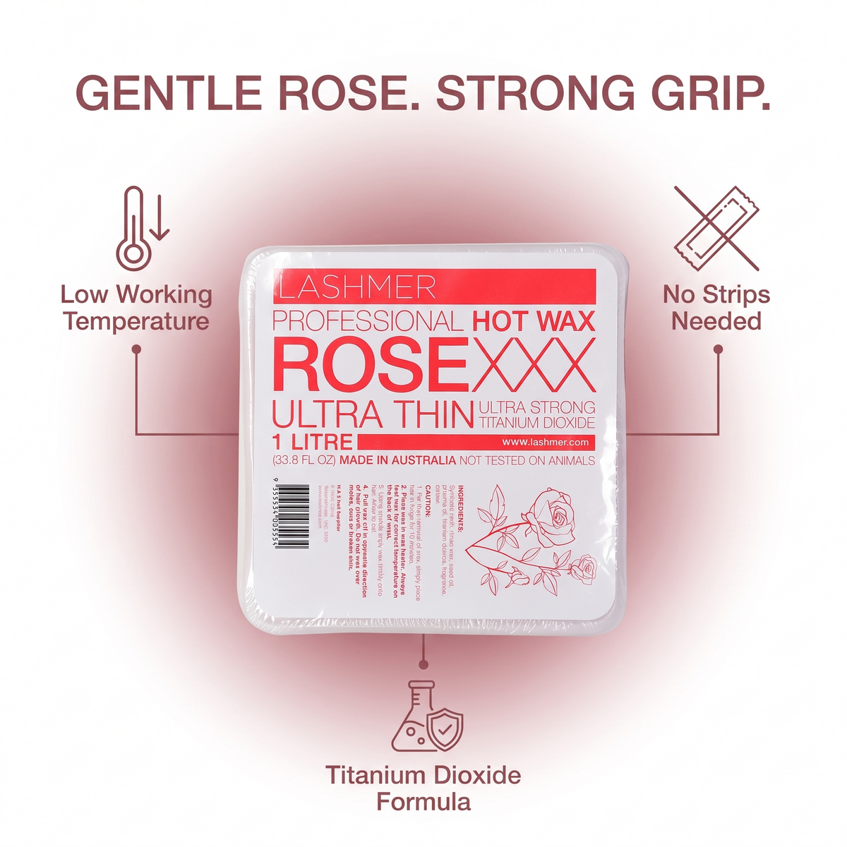 Lashmer rose hot wax benefits infographic
