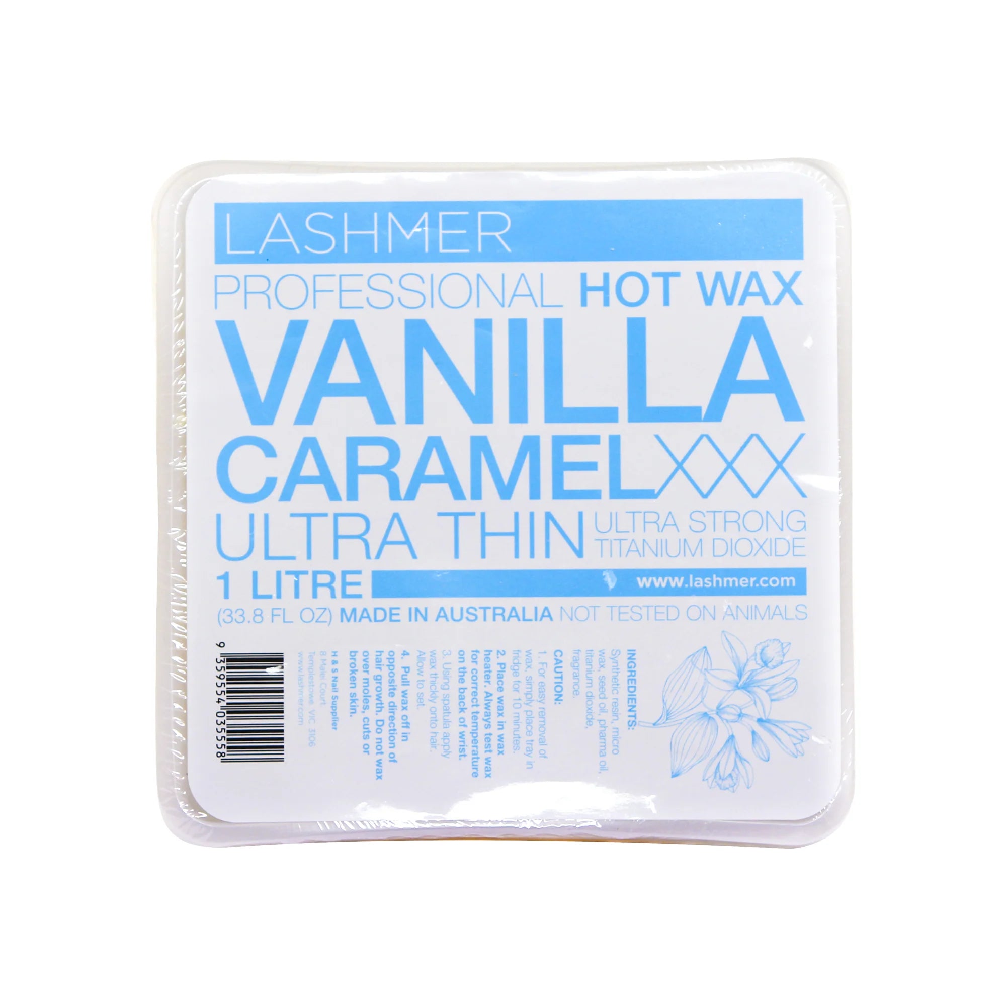 Lashmer Professional Natural Hot Wax / 1 Litre_Vanilla Caramel - MV hair and beauty