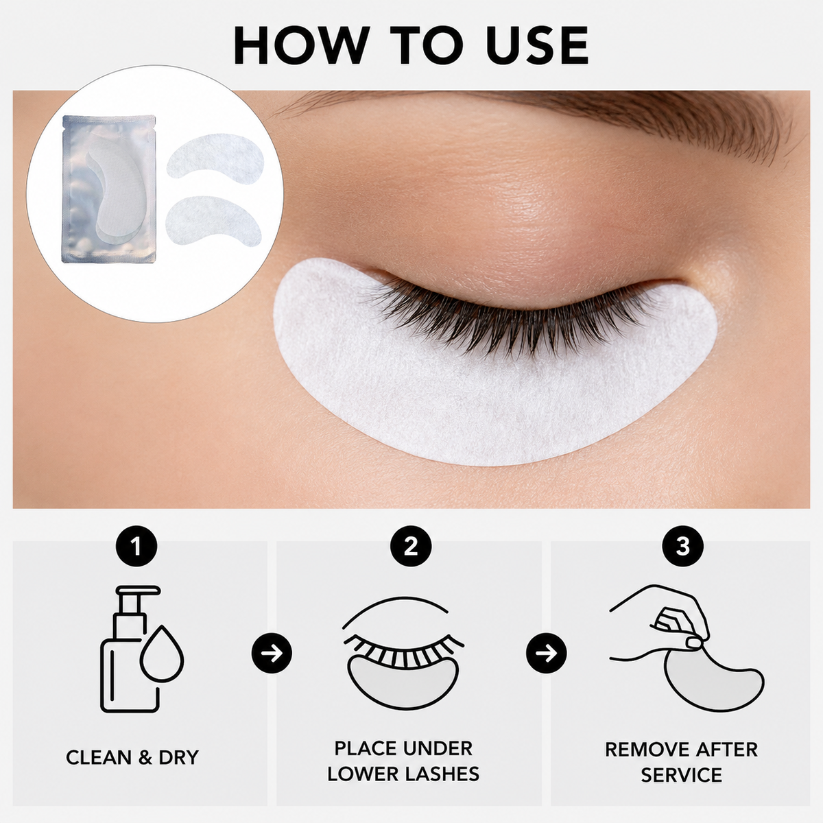 How to use Lashmer Thin Gel Pads beneath lower lashes