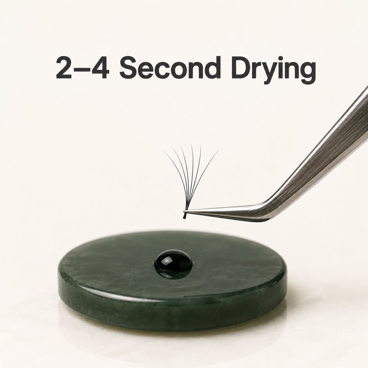 Black lash adhesive drop with 2–4 second drying benefit