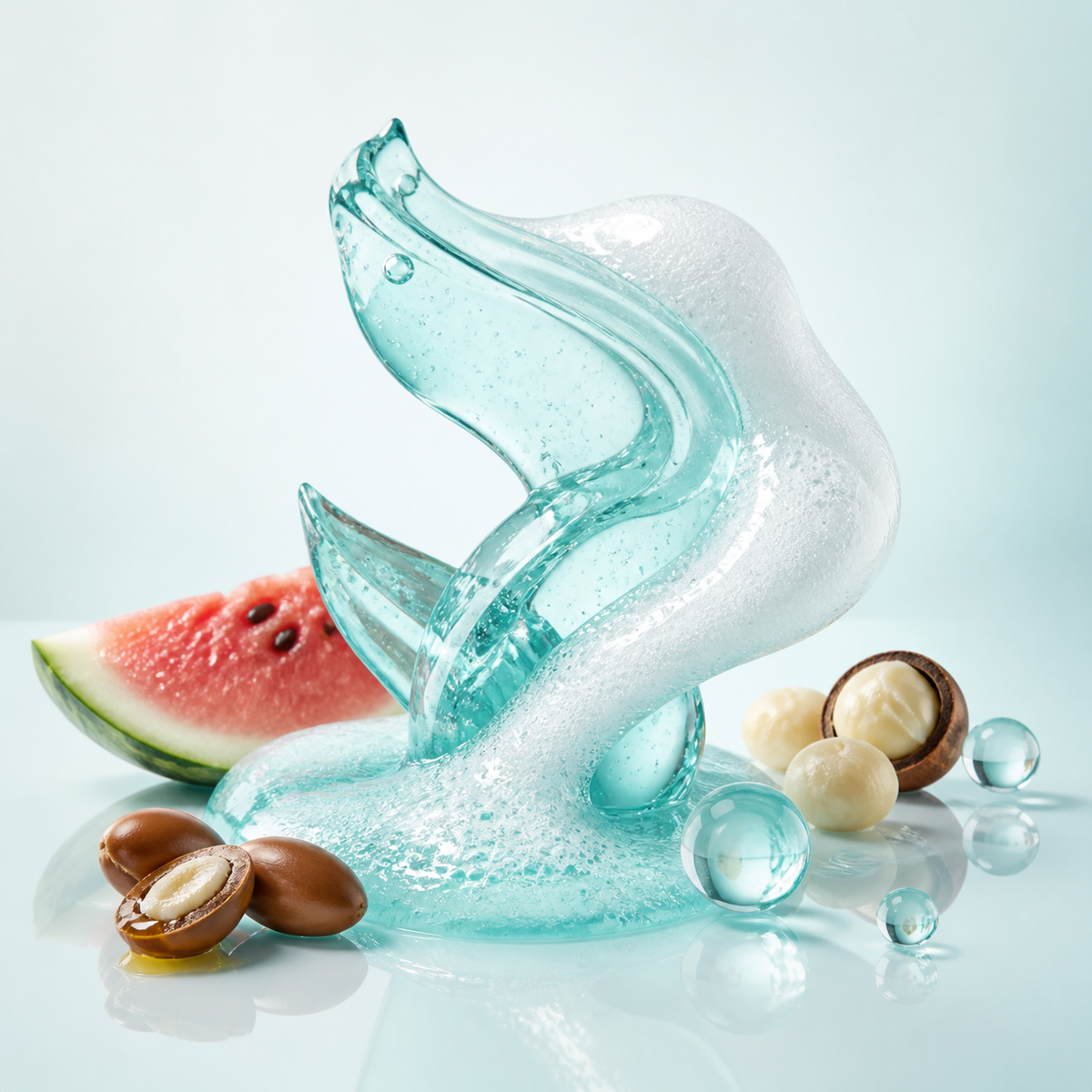 Limitless M1 Mega Moisture Shampoo hydrating ingredient and texture visual