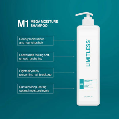 Limitless M1 Mega Moisture Shampoo 1L - MV hair and beauty