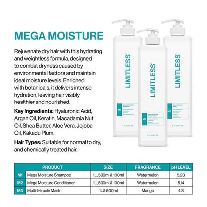 Limitless M2 Mega Moisture Conditioner 1L - MV hair and beauty