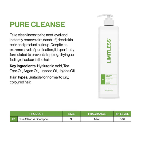 Limitless P1 Pure Cleanse Shampoo 1L - MV hair and beauty