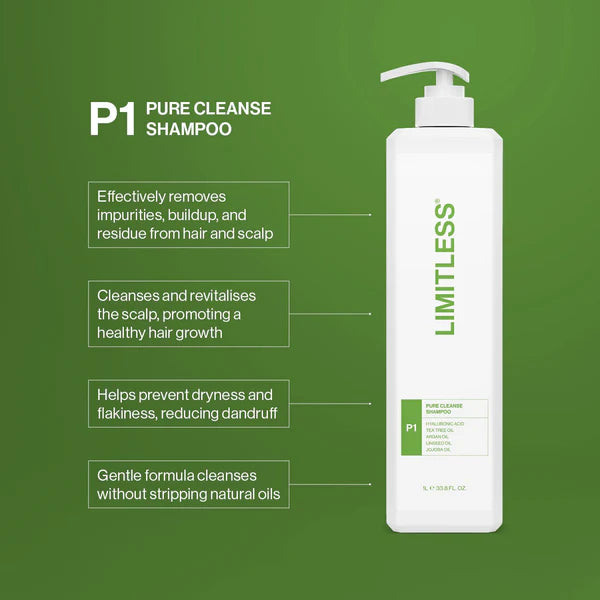 Limitless P1 Pure Cleanse Shampoo 1L - MV hair and beauty