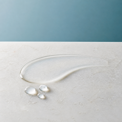 Lightweight clear scalp serum texture