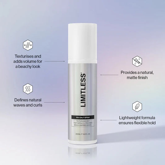 Limitless Sea Salt Spray 200ml for beachy texture, volume and a matte finish