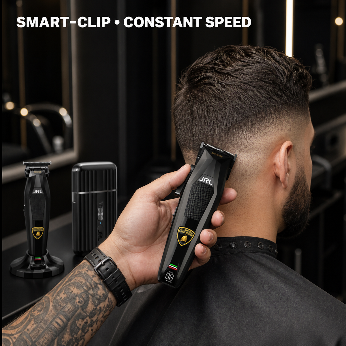 JRL x Lamborghini clipper in use - Smart-Clip constant speed