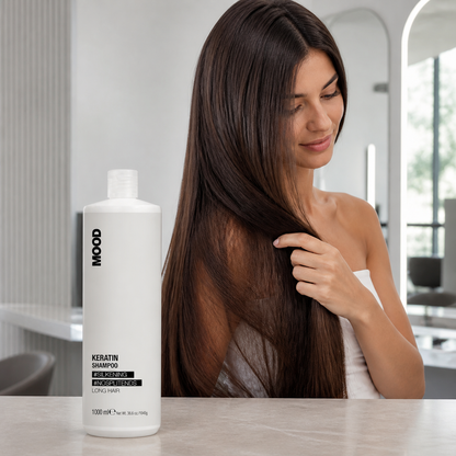 MOOD Keratin Shampoo 1L – smooth long-hair result
