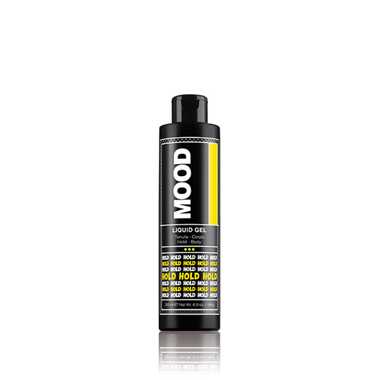 MOOD Liquid Gel 200ml black bottle with yellow label