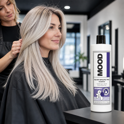 MOOD Silver Specific PRO Shampoo 1L – cool blonde finished result