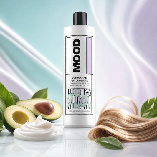 MOOD Ultra Care Mask 1L – product and avocado hero