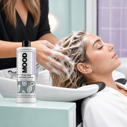 MOOD Ultra Care Restoring Shampoo 400ml – professional application