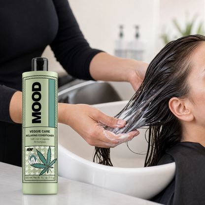 MOOD Veggie Care Conditioner 500ml – professional application