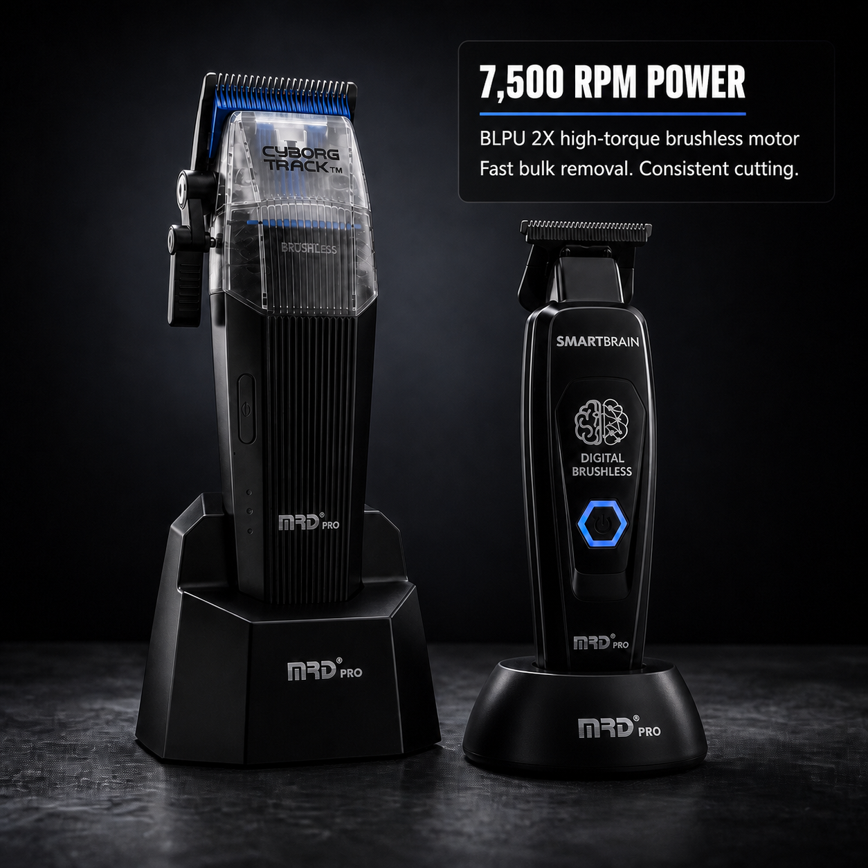 Black MRD Cyborg Track and Smart Brain bundle - 7,500 RPM power and brushless motor