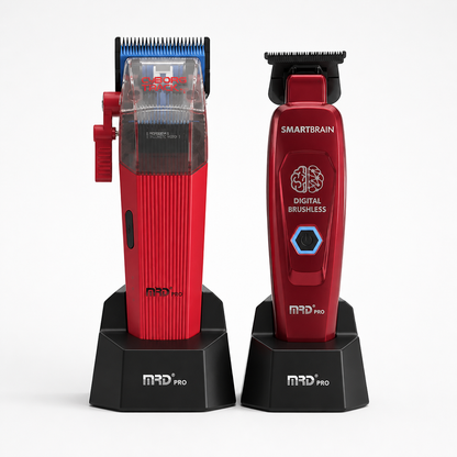 MRD Pro Cyborg Track Clipper and Smart Brain Trimmer fixed bundle in Red and Cherry Red