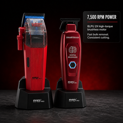 Red and Cherry Red MRD Cyborg Track and Smart Brain bundle - 7,500 RPM power and brushless motor