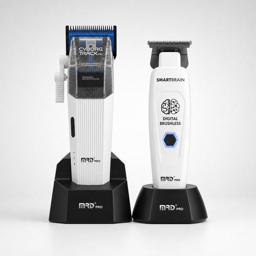 MRD Pro Cyborg Track Clipper and Smart Brain Trimmer fixed bundle in White