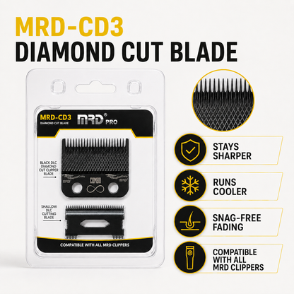 MRD Pro MRD-CD3 Diamond Cut Blade benefits including cooler operation and snag-free fading