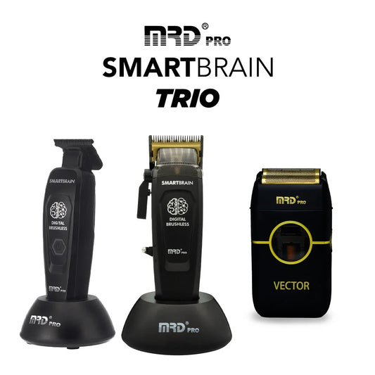 MRD Smart Brain Clipper Trimmer & Foil Shaver Trio - Black - MV hair and beauty