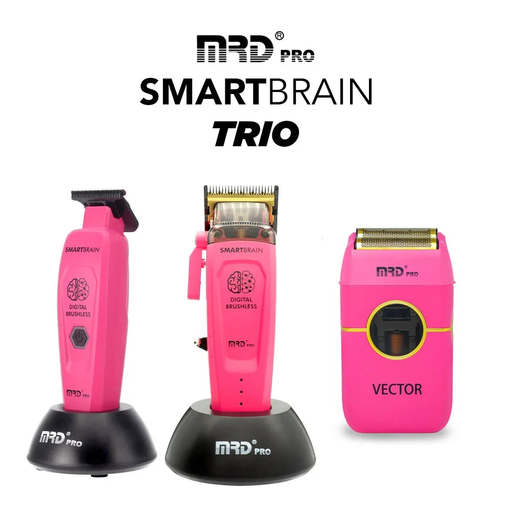 MRD Smart Brain Clipper Trimmer & Foil Shaver Trio - Pink - MV hair and beauty