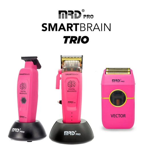 MRD Smart Brain Clipper Trimmer & Foil Shaver Trio - Pink - MV hair and beauty