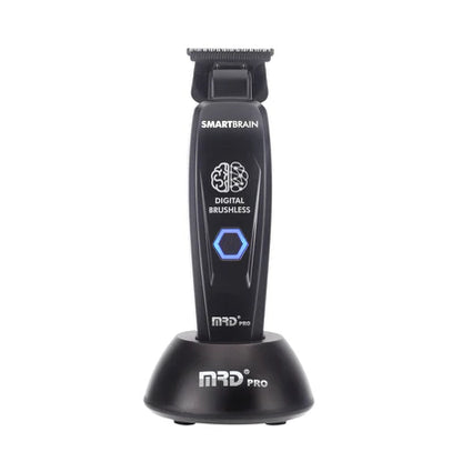 Black MRD Smart Brain cordless trimmer on charging stand