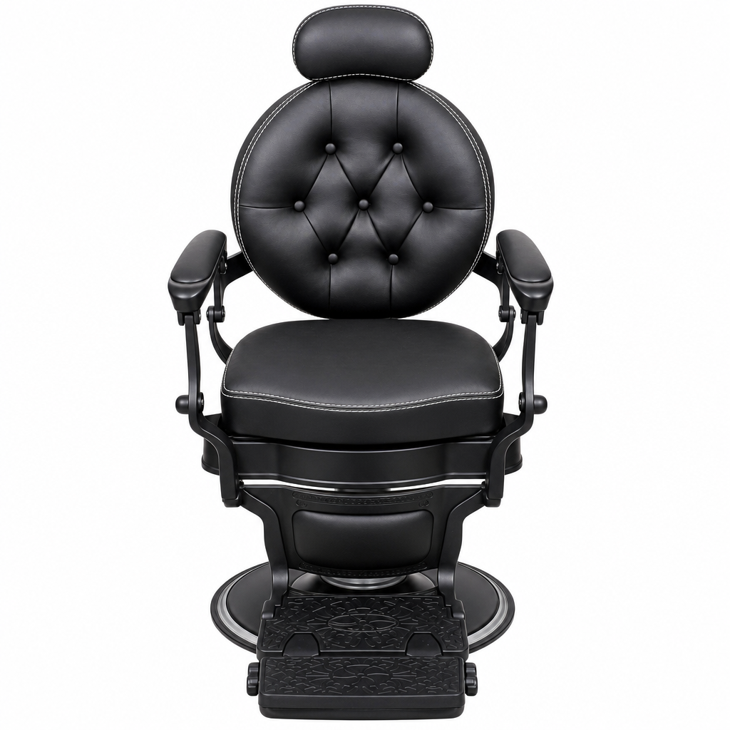 MV Baron Black vintage barber chair front view