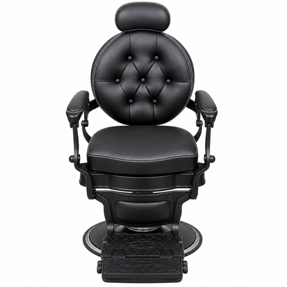 MV Baron Black vintage barber chair front view