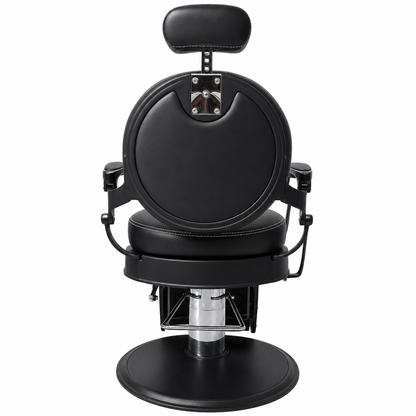 MV Baron Black vintage barber chair rear view