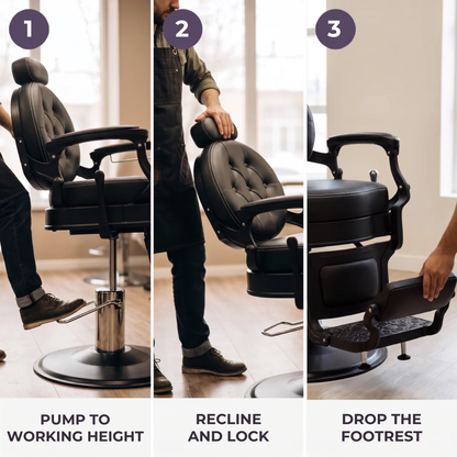 How to adjust MV Baron Black chair height, recline and footrest