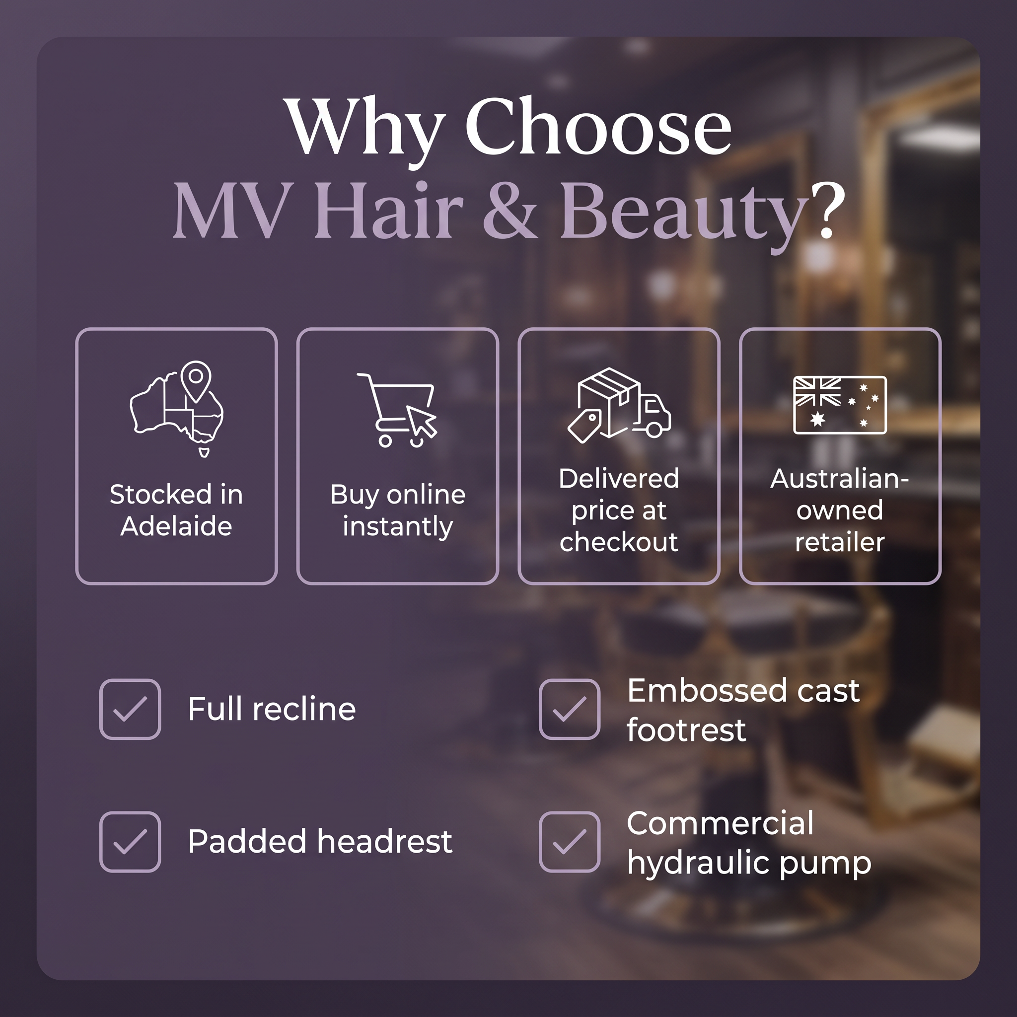 MV Baron Gold - Vintage Barber Chair - MV hair and beauty