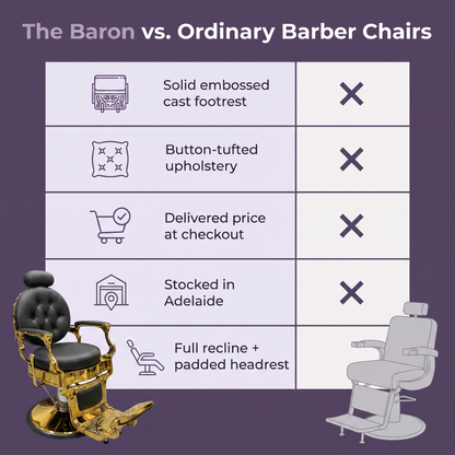 MV Baron Gold - Vintage Barber Chair - MV hair and beauty