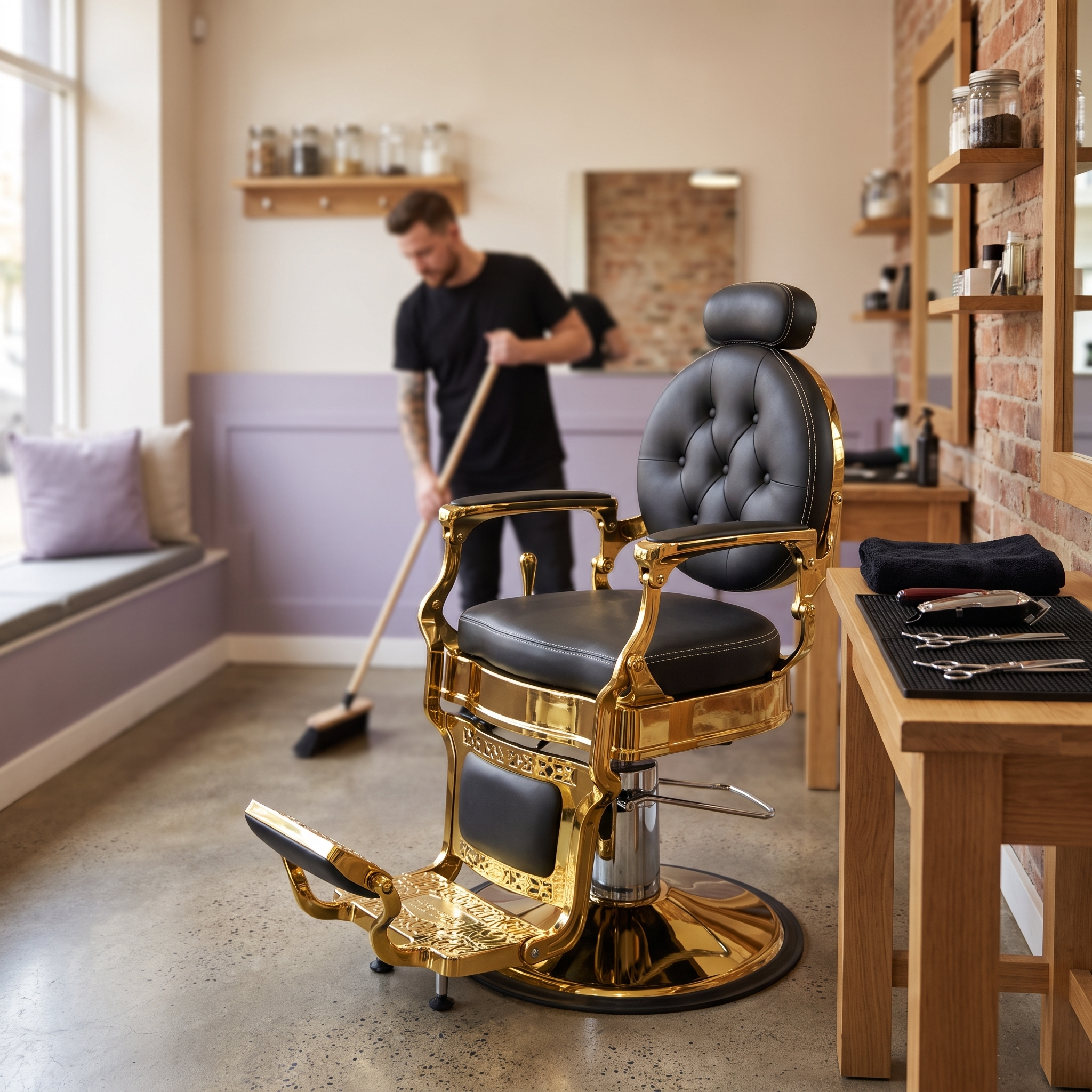MV Baron Gold - Vintage Barber Chair - MV hair and beauty