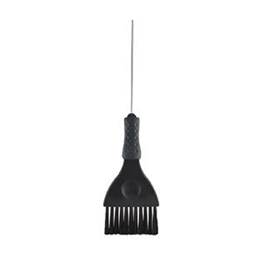 MV black tint brush with bristle head and straight metal sectioning pin